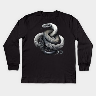 "The Enigma of the Dark and Twisty Snake" Kids Long Sleeve T-Shirt